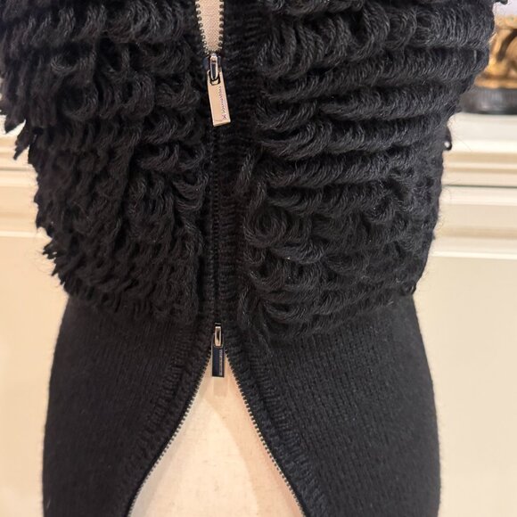 🖤 BCBGMAXAZRIA Black Textured Alpaca Blend Knit Vest – Size Small - Picture 3 of 9